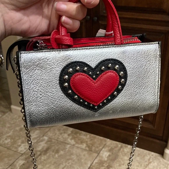 Brighton Multicolor Heart Petite Crossbody Bag with Chain Strap - Picture 5 of 15